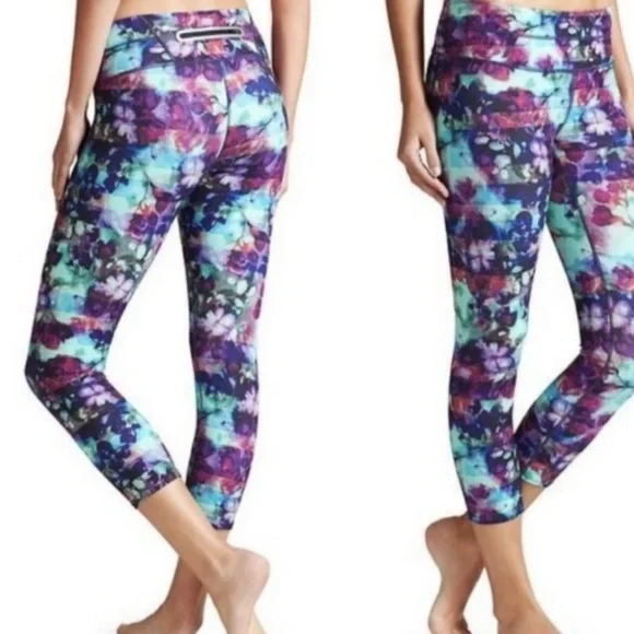 Athleta Floral Fade Sonar Capri Legging Crop - Picture 1 of 4